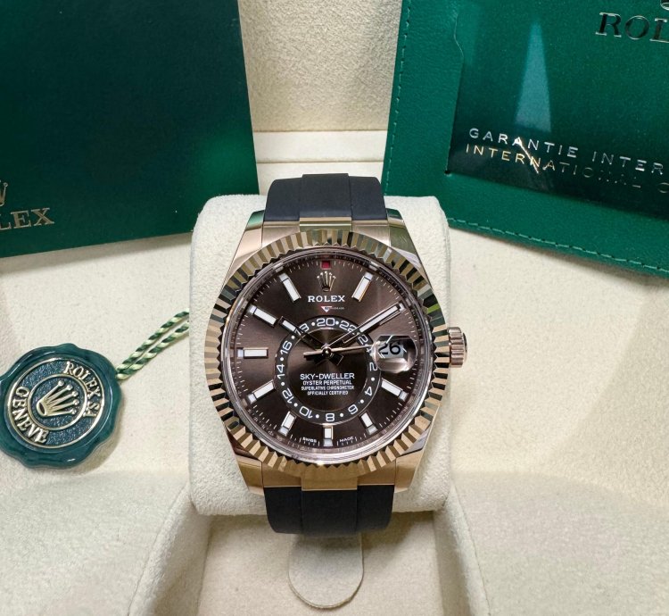 Rolex Sky-dweller Rose Gold Chocolate Dial 2023