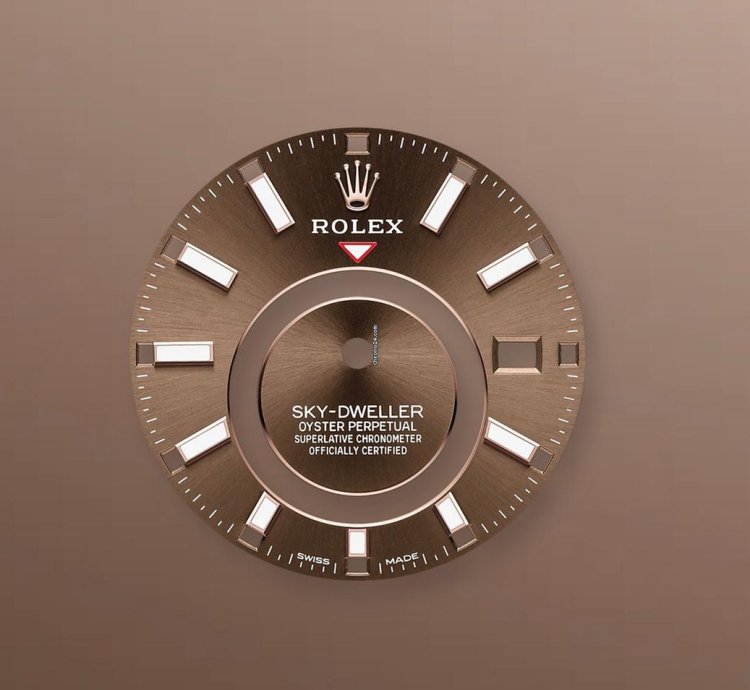 Rolex Sky-dweller Rose Gold Chocolate Dial Sky Dweller Index Dial