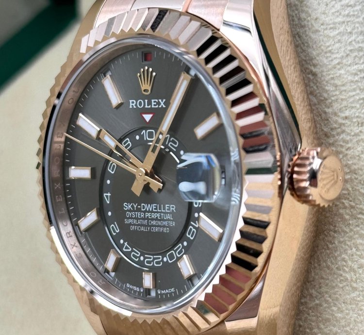 Rolex Sky-dweller Rose Gold Rhodium Dial Oyster Bracelet 336935 Unworn 2023