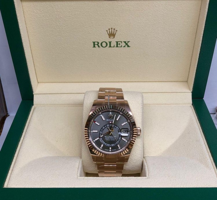 Rolex Sky-dweller Rose Gold Slate Dial 42mm