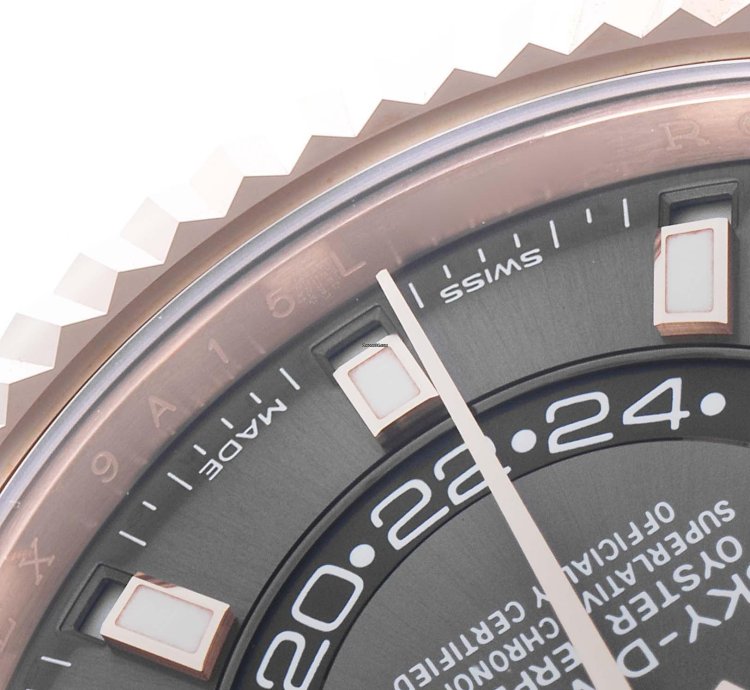 Rolex Sky-dweller Rose Gold Slate Dial Mens Watch 326935 Unworn