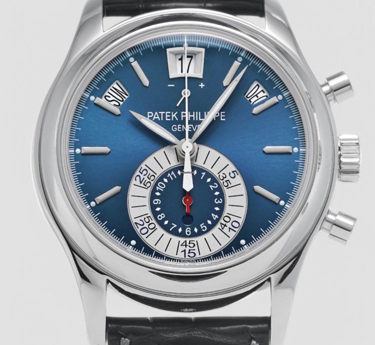 Patek Philippe Annual Calendar Chronograph 5960p Chronograph Platinum Blue Dial
