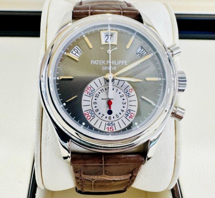 Patek Philippe Annual Calendar Chronograph 5960p Platinum Grey Dial 40mm Auto Watch Box Paper