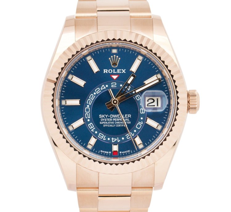 Rolex Sky-dweller Unworn 2023 Papers Rolex Sky-dweller 18k Rose Gold Blue-green 42mm 336935