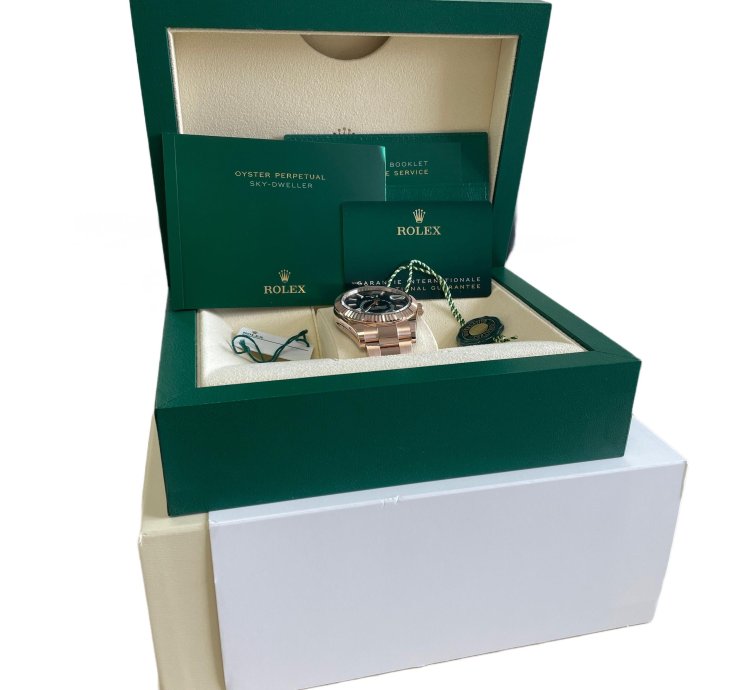 Rolex Sky-dweller Unworn 2023 Papers Rolex Sky-dweller 18k Rose Gold Blue-green 42mm 336935