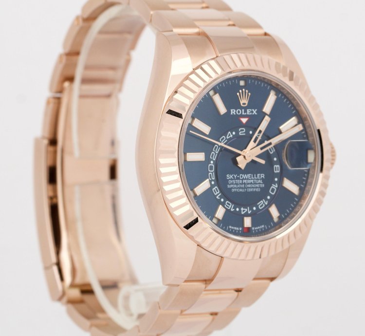 Rolex Sky-dweller Unworn 2023 Papers Rolex Sky-dweller 18k Rose Gold Blue-green 42mm 336935