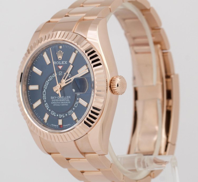 Rolex Sky-dweller Unworn 2023 Papers Rolex Sky-dweller 18k Rose Gold Blue-green 42mm 336935