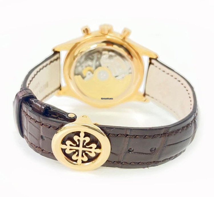 Patek Philippe Annual Calendar Chronograph 5960r-001 40mm Rose Gold With Brown Leather Watch Grey Dial 2010