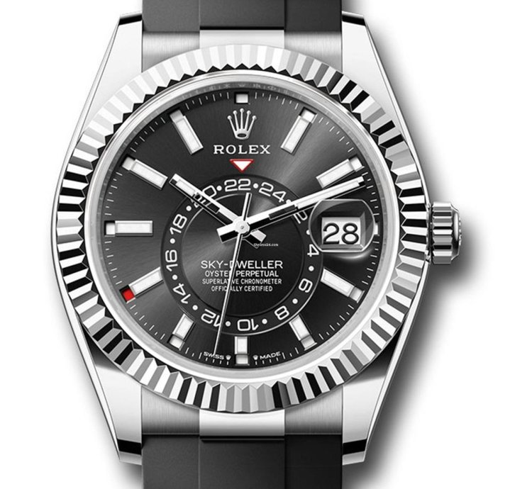 Rolex Sky-dweller Unworn Complete Set Sky-dweller 336239 42mm Black Dial Oysterflex Rubber Band