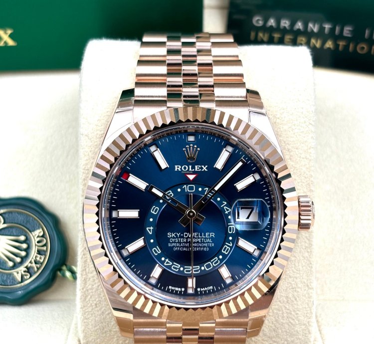Rolex Sky-dweller Unworn Sky-dweller 42mm Blue Dial Rose Gold Jubilee Bracelet 336935 Box Papers 2024