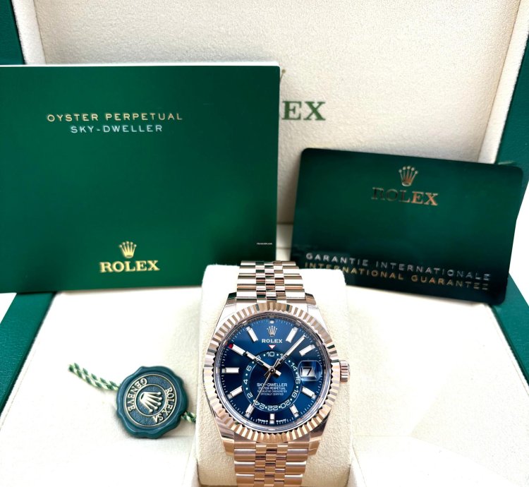 Rolex Sky-dweller Unworn Sky-dweller 42mm Blue Dial Rose Gold Jubilee Bracelet 336935 Box Papers 2024