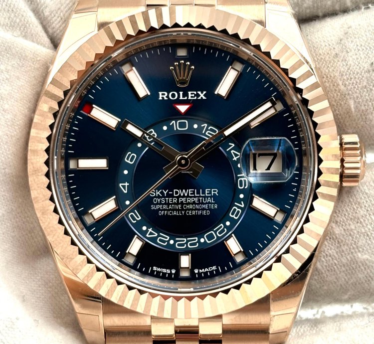 Rolex Sky-dweller Unworn Sky-dweller 42mm Blue Dial Rose Gold Jubilee Bracelet 336935 Box Papers 2024