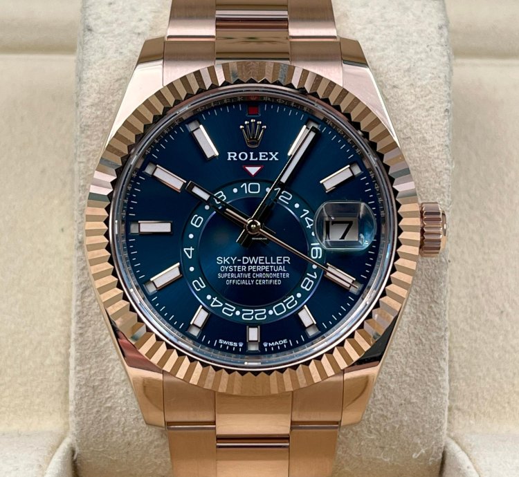 Rolex Sky-dweller Unworn Sky-dweller 42mm Blue Dial Rose Gold Oyster Bracelet 336935 Box Papers 2024