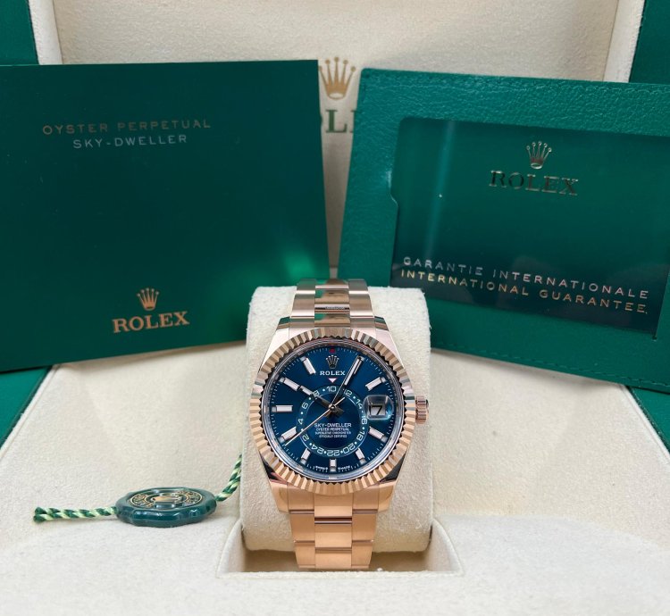 Rolex Sky-dweller Unworn Sky-dweller 42mm Blue Dial Rose Gold Oyster Bracelet 336935 Box Papers 2024