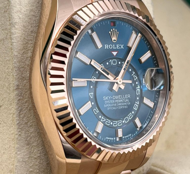 Rolex Sky-dweller Unworn Sky-dweller 42mm Blue Dial Rose Gold Oyster Bracelet 336935 Box Papers 2024