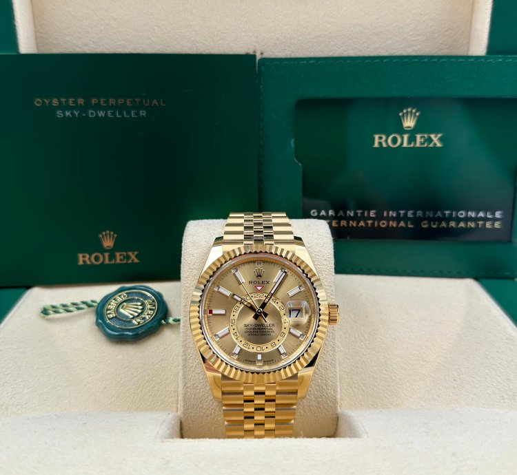 Rolex Sky-dweller Unworn Sky-dweller 42mm Champagne Dial Yellow Gold Jubilee 336938 Box Papers 2024