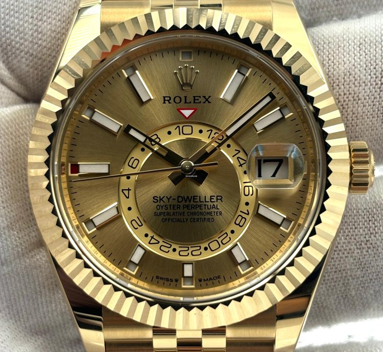 Rolex Sky-dweller Unworn Sky-dweller 42mm Champagne Dial Yellow Gold Jubilee 336938 Box Papers 2024