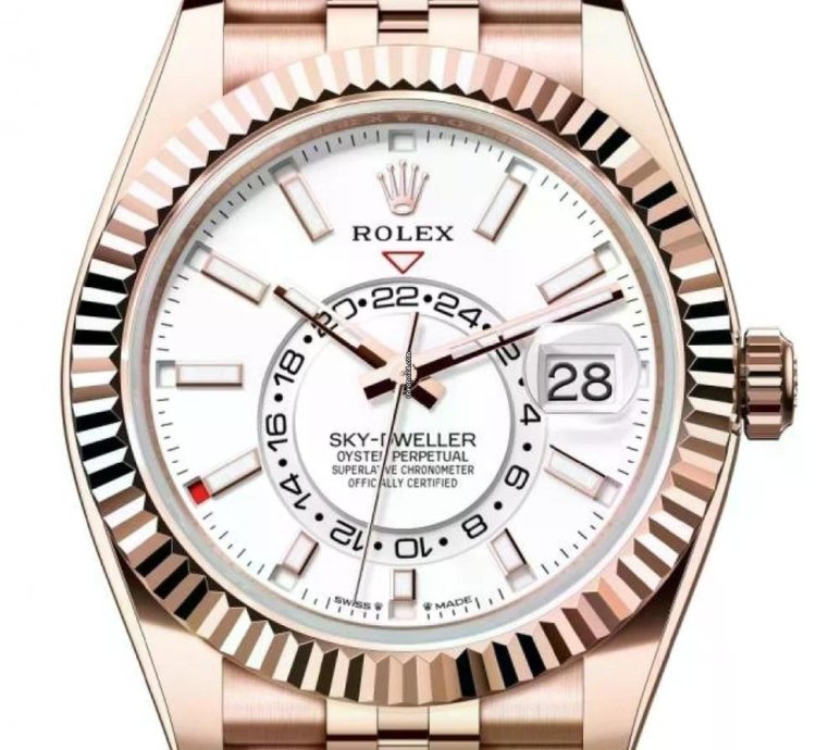 Rolex Sky-dweller Unworn Sky-dweller 42mm White Dial Rose Gold Jubilee Bracelet 336935 Box Papers 2024