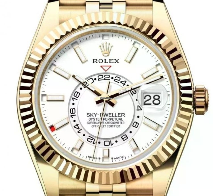 Rolex Sky-dweller Unworn Sky-dweller 42mm White Dial Yellow Gold Jubilee Bracelet 336938 Box Papers 2024