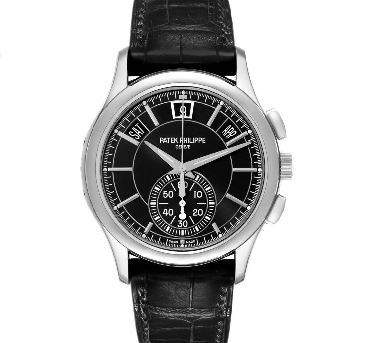Patek Philippe Annual Calendar Chronograph Complications Annual Calendar Black Dial Platinum Watch 5905