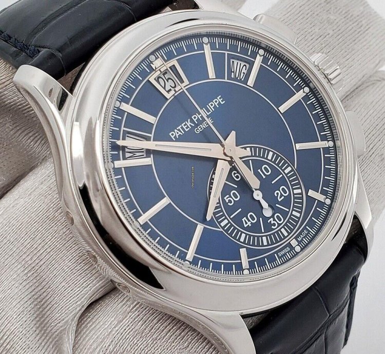 Patek Philippe Annual Calendar Chronograph Complications Annual Calendar Blue Baguette 5905p 001 Box Papers
