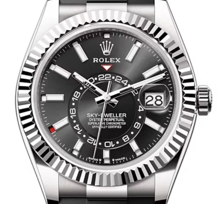 Rolex Sky-dweller White Gold Black Dial Oysterflex Strap 336239 Unworn 2024