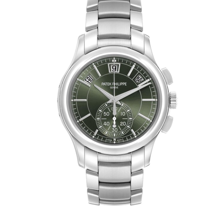 Patek Philippe Annual Calendar Chronograph Complications Annual Calendar Steel Mens Watch 5905 Box Papers