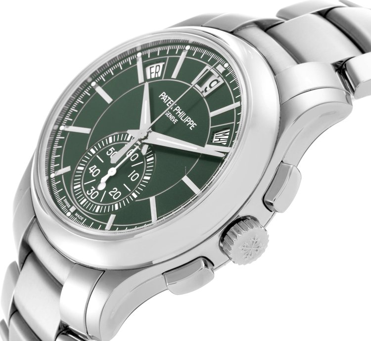 Patek Philippe Annual Calendar Chronograph Complications Annual Calendar Steel Mens Watch 5905 Box Papers