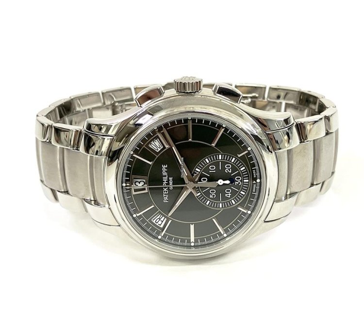 Patek Philippe Annual Calendar Chronograph Complications Stainless Steel Olive Green Dial 5905 1a-001
