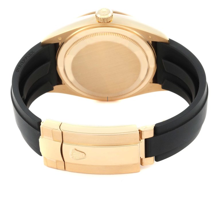 Rolex Sky-dweller Yellow Gold Black Dial Oysterflex Mens Watch 336238 Unworn