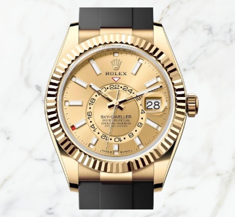 Rolex Sky-dweller Yellow Gold Champagne Dial 336238 new Unworn