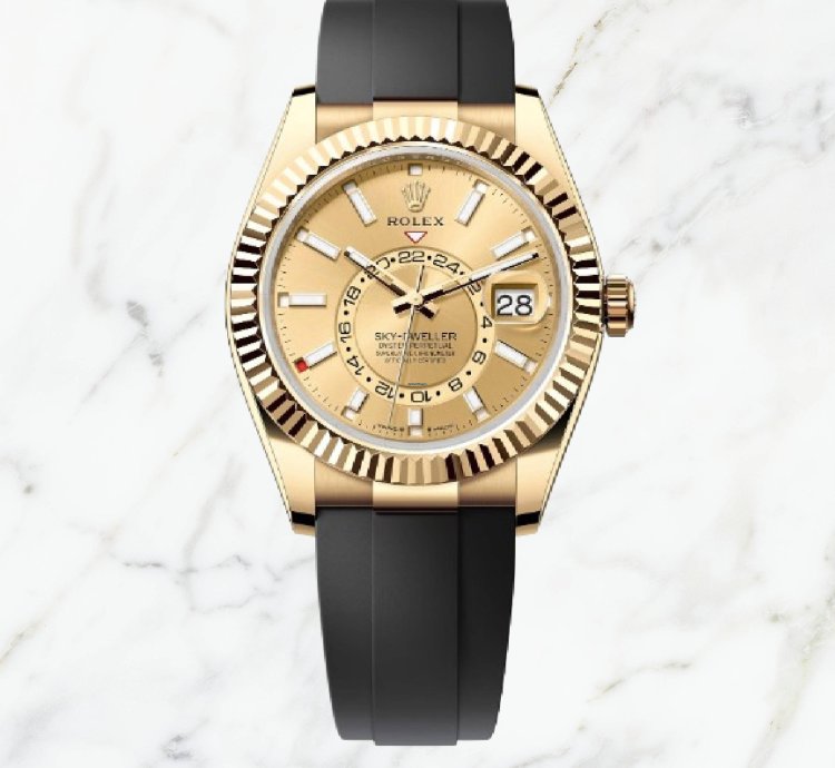 Rolex Sky-dweller Yellow Gold Champagne Dial 336238 new Unworn