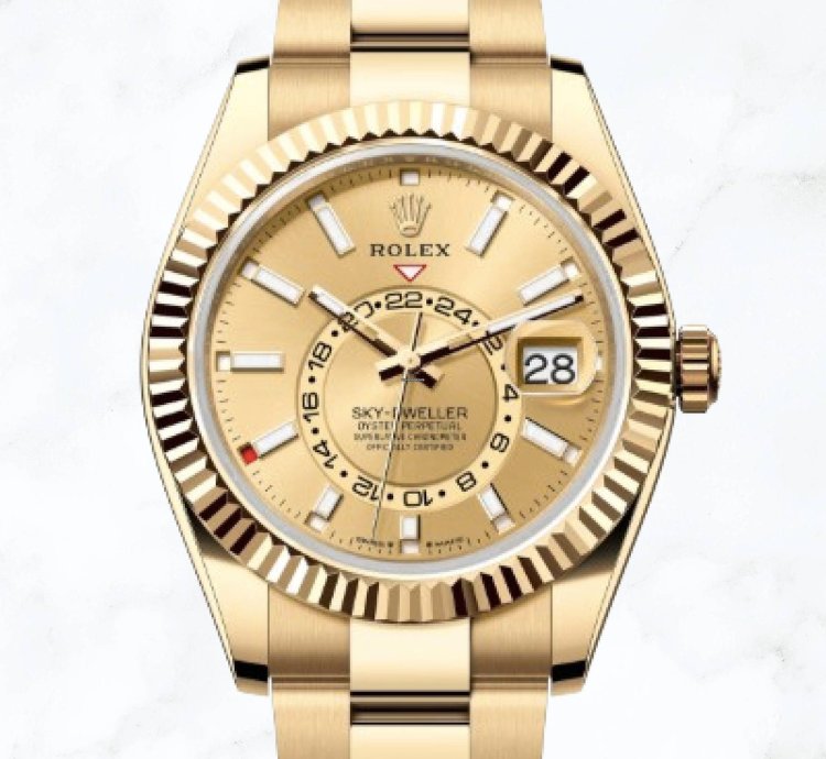 Rolex Sky-dweller Yellow Gold Champagne Dial 336938 new Unworn