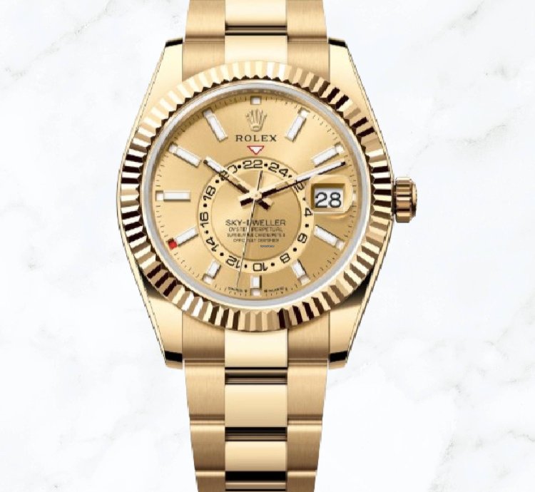Rolex Sky-dweller Yellow Gold Champagne Dial 336938 new Unworn