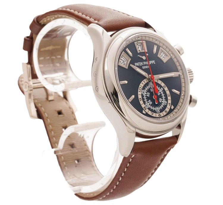 Patek Philippe Annual Calendar Chronograph Flyback Complication Blue Dial White Gold 5960 01g-001
