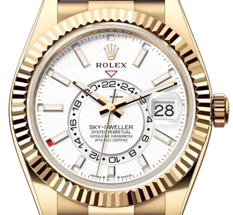 Rolex Sky-dweller Yellow Gold Sky-dweller White Dial Oysterflex 336238 Unworn 2024