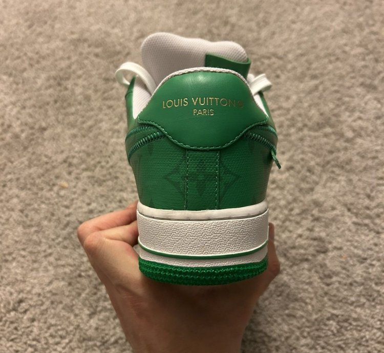 Louis Vuitton Off White Air Force 1 Low White Green Size 7 5