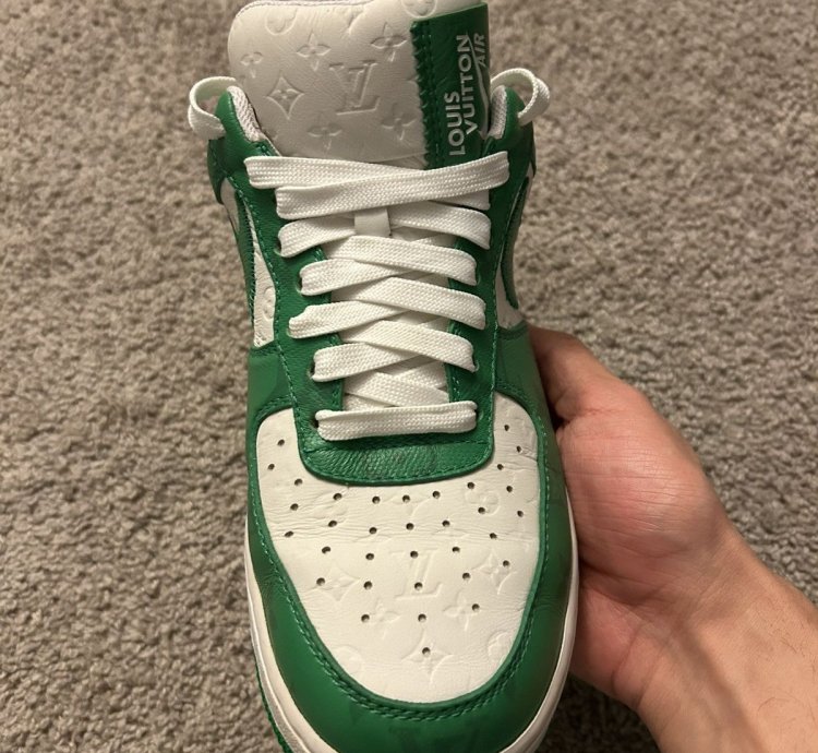 Louis Vuitton Off White Air Force 1 Low White Green Size 7 5