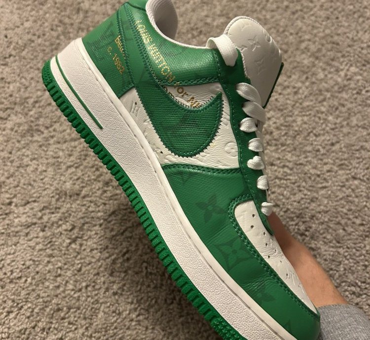 Louis Vuitton Off White Air Force 1 Low White Green Size 7 5