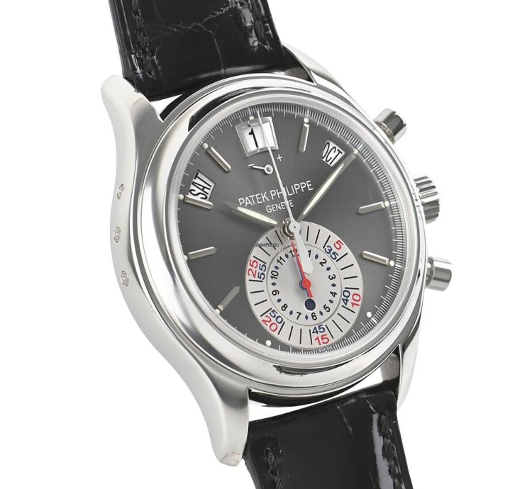 Patek Philippe Annual Calendar Chronograph Platinum Annual Calendar Chronograph Day Night Power Gray 40 5mm Box Papers 5960p-001