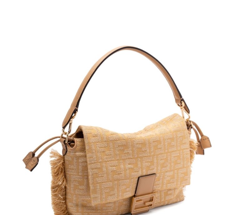Fendi Zucca Mamma Fringed Canvas Shoulder Bag