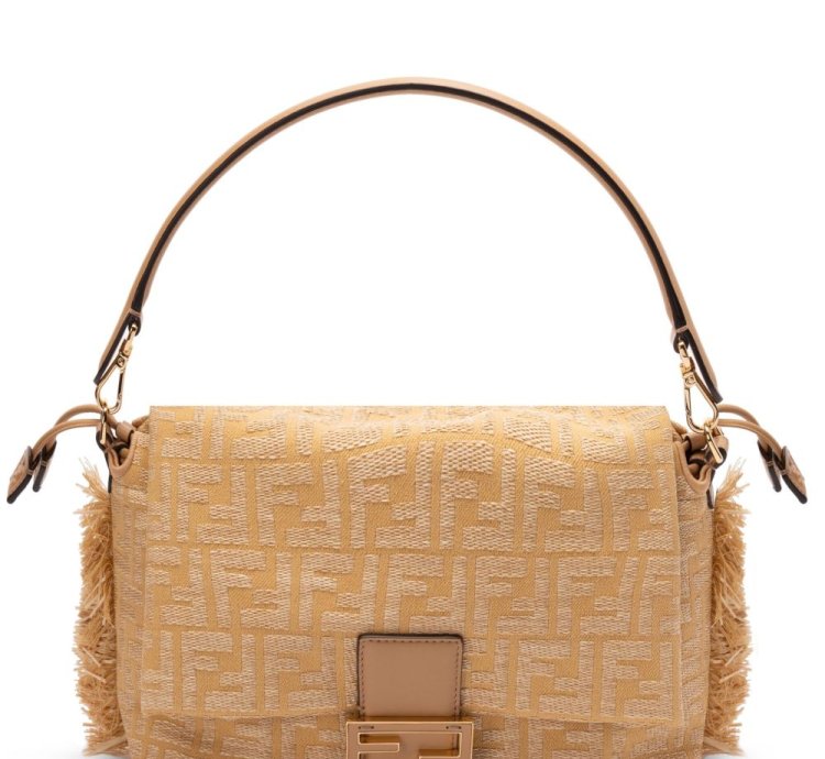 Fendi Zucca Mamma Fringed Canvas Shoulder Bag