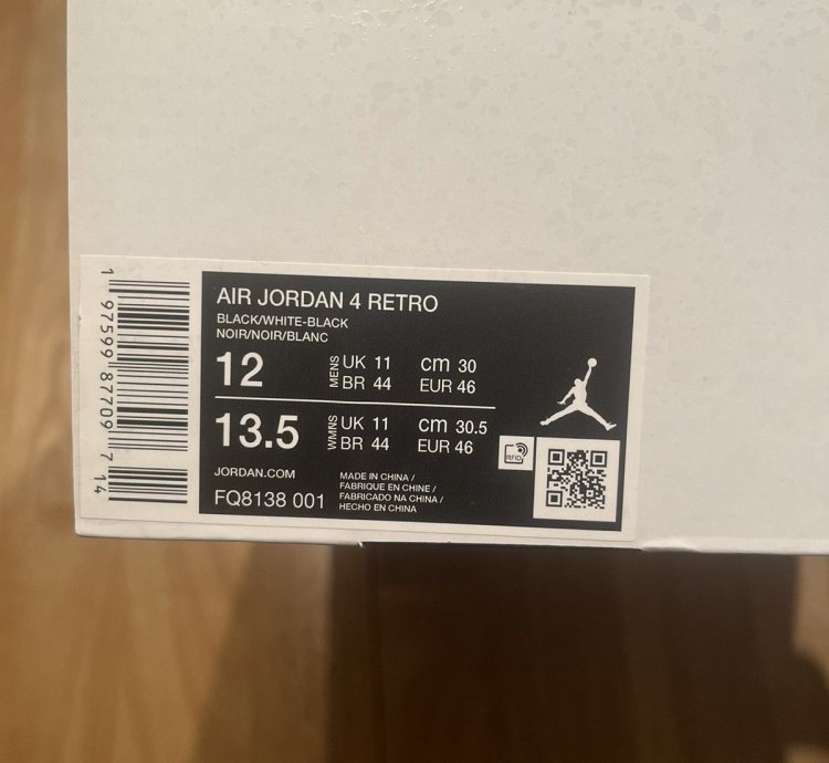 New Men Sz 12 Nike Air Jordan 4 Retro White Thunder