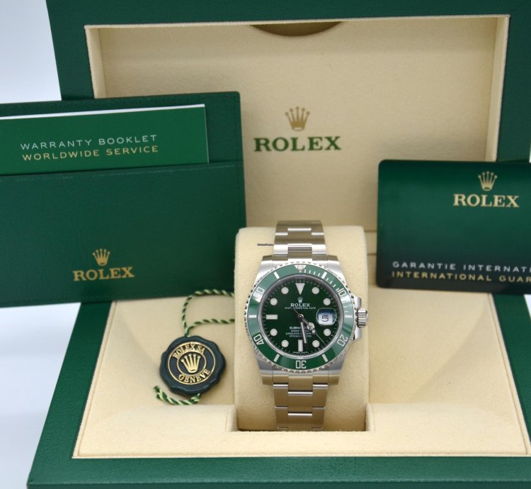 Rolex Submariner Date 116610lv Hulk Green Dial new Style Green Warranty Card