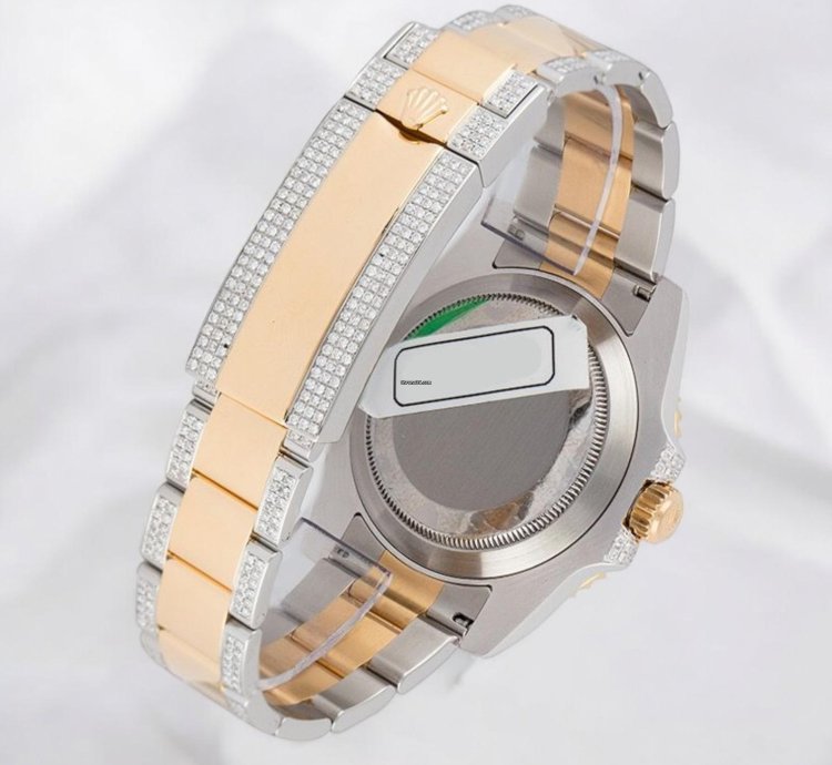 Rolex Submariner Date 116613ln Steel And 18ct Yellow Gold Diamond Set - Custom Bezel - Iced Out