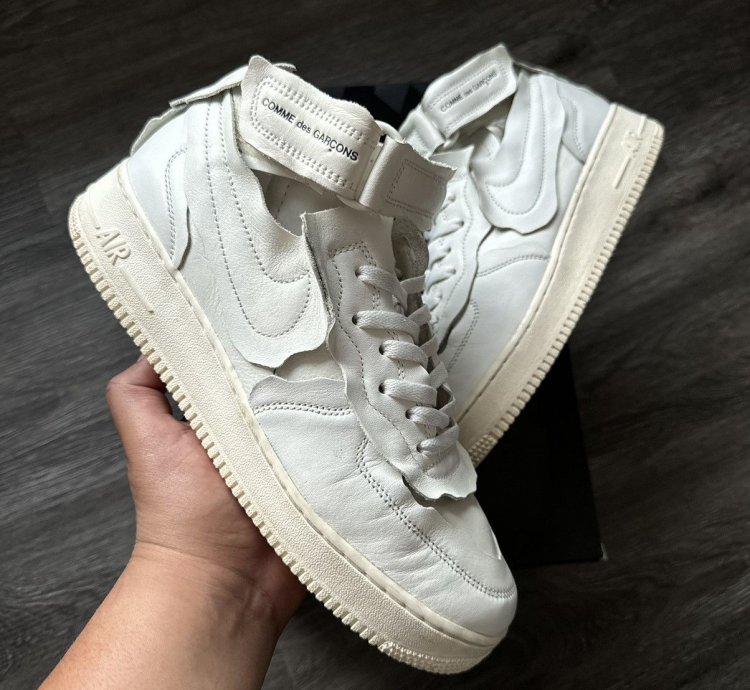 Nike Af1 Air Force 1 Mid Comme Des Garcons Cdg White Sz 9 5