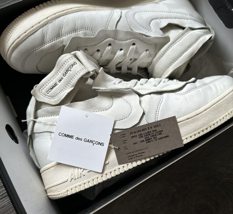 Nike Af1 Air Force 1 Mid Comme Des Garcons Cdg White Sz 9 5