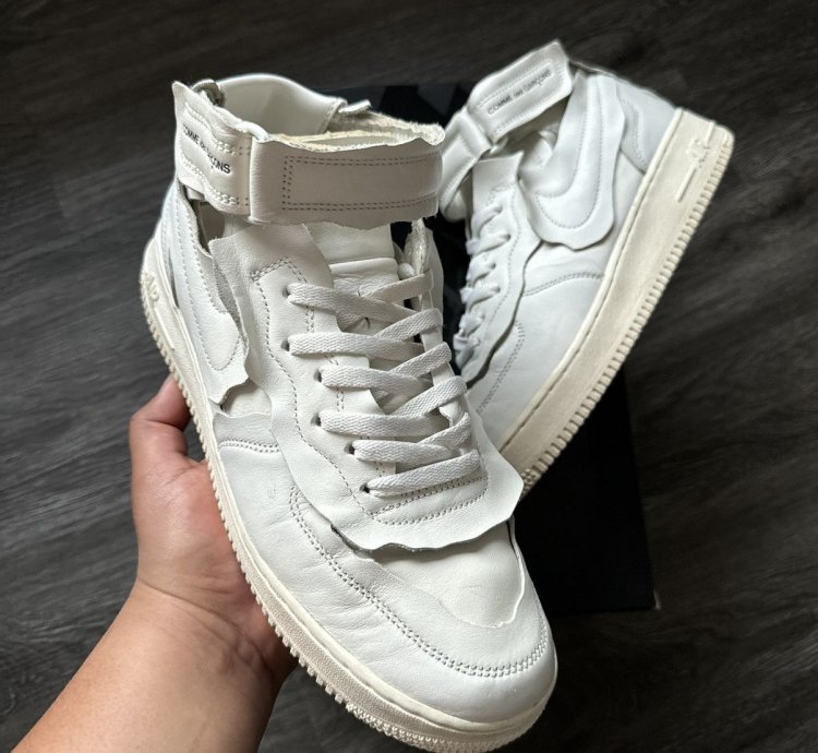 Nike Af1 Air Force 1 Mid Comme Des Garcons Cdg White Sz 9 5