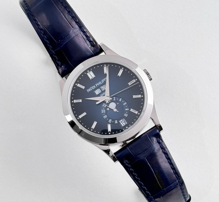 Patek Philippe Annual Calendar Complications 5396g-017 Annual Calendar Moon Phases White Gold Blue Dial 2024