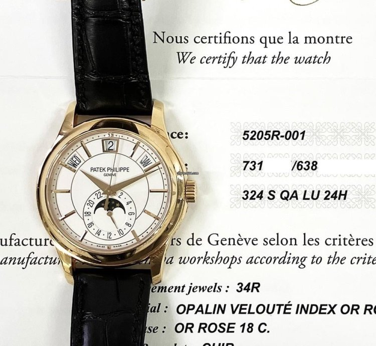 Patek Philippe Annual Calendar Complications Annual Calendar 40mm 5205r-001 Rose Gold With Brown Leather Watch White Dial 2020